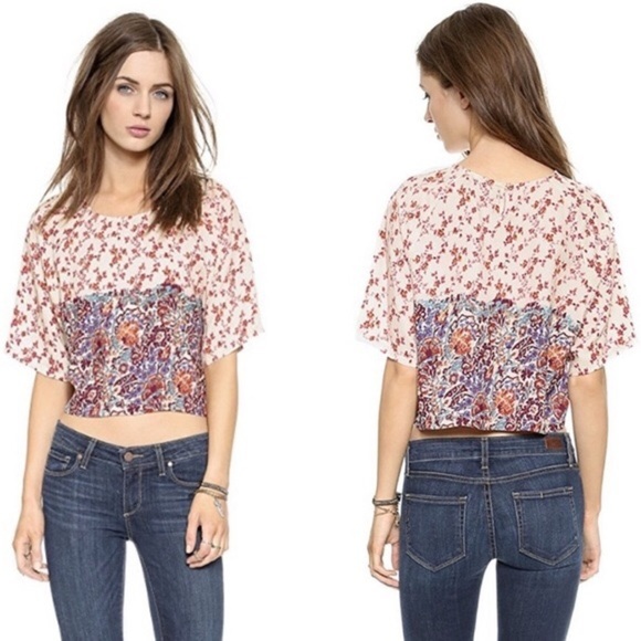 House of Harlow 1960 Ava Floral Boxy Crop Top - Picture 2 of 12